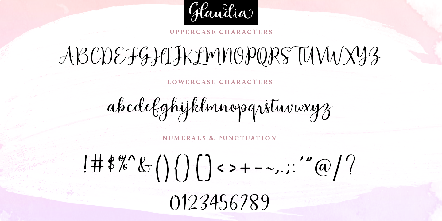 Пример шрифта Glaudia Script Regular